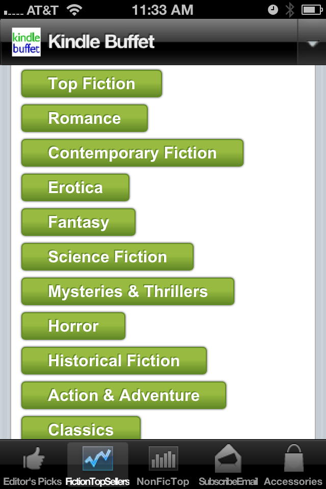 eBook Buffet -- Daily menu of free Kindle books iPhone